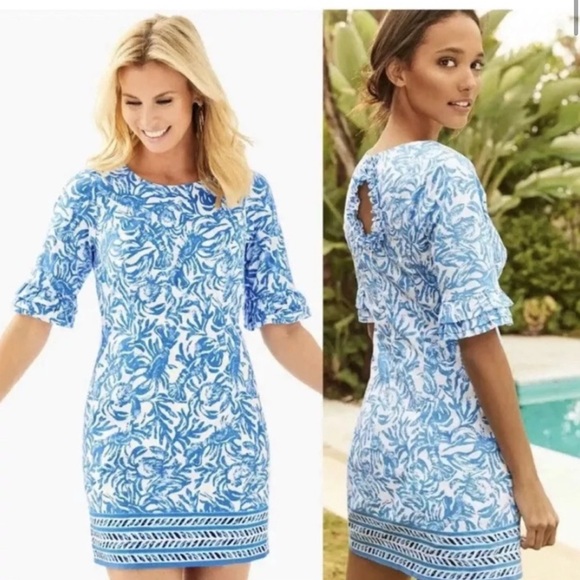 Lilly Pulitzer Blue Fiesta Stretch Dress - Picture 1 of 11